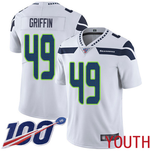 Seattle Seahawks Limited White Youth Shaquem Griffin Road Jersey NFL Football #49 100th Season Vapor Untouchable